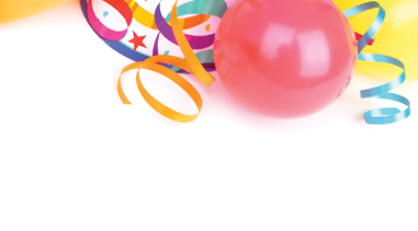 birthday balloon and ribbon