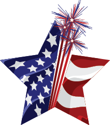 American flag in the shape of a star