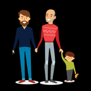 clipart of three generations of males for Father's day